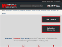 Tablet Screenshot of newcastleworkwearspecialists.com.au